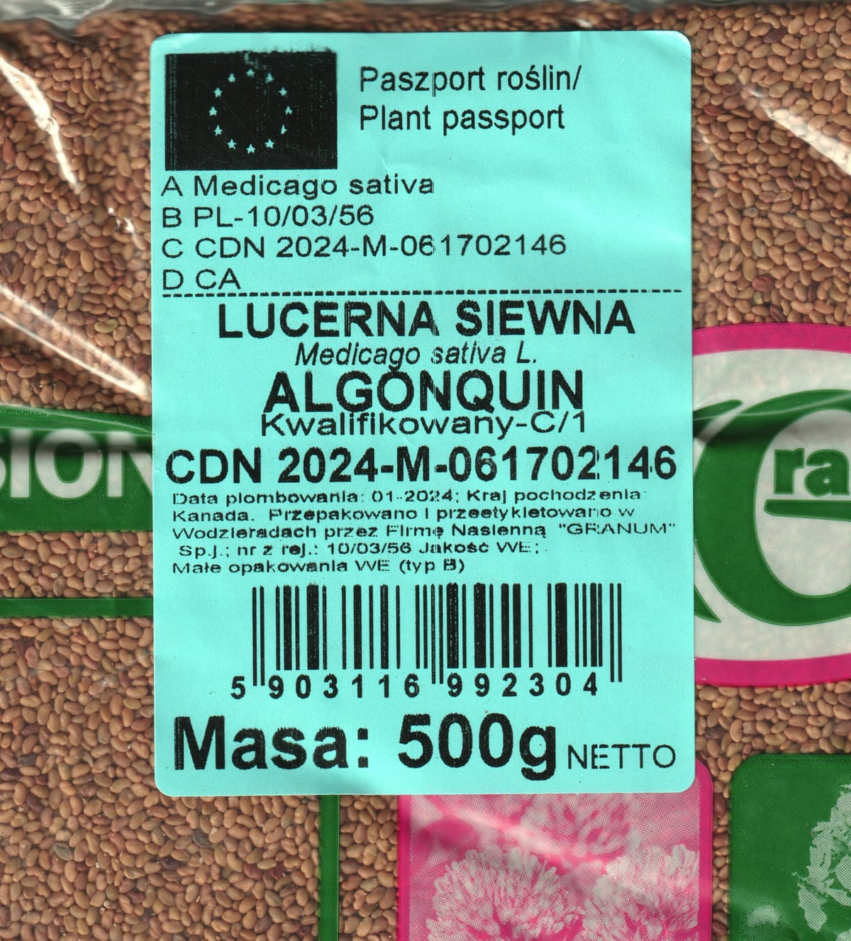 Lutsern "Algonquin" 0,5kg