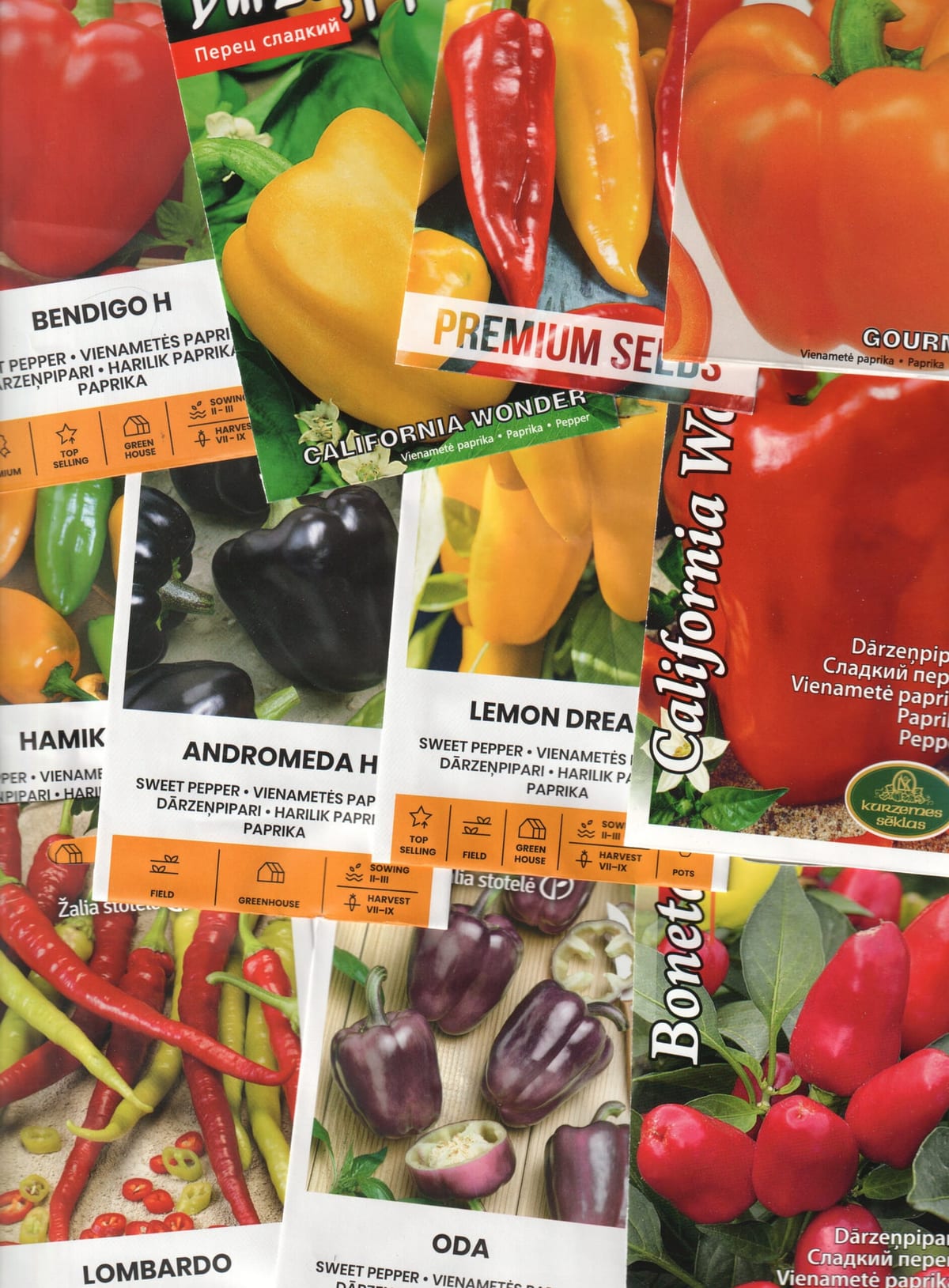 Kinkekomplekt paprikasõbrale - 11 pakki erinevaid paprikaseemneid ja kinkekott!