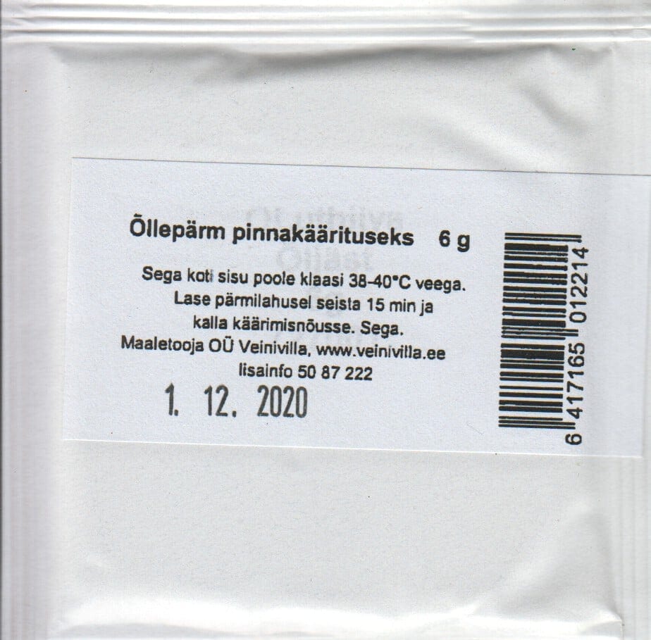 Õllepärm pinnakäärituseks