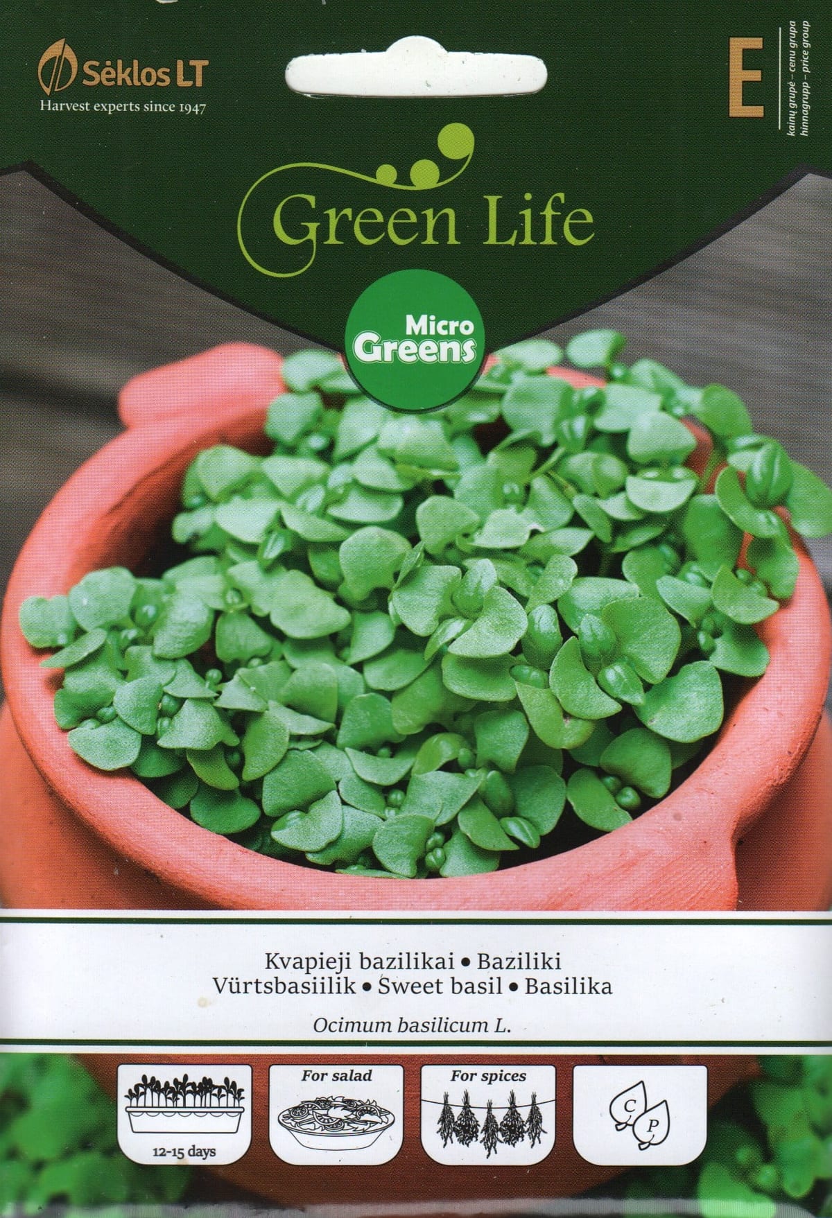 Seemned idandamiseks - vürtsbasiilik - micro greens
