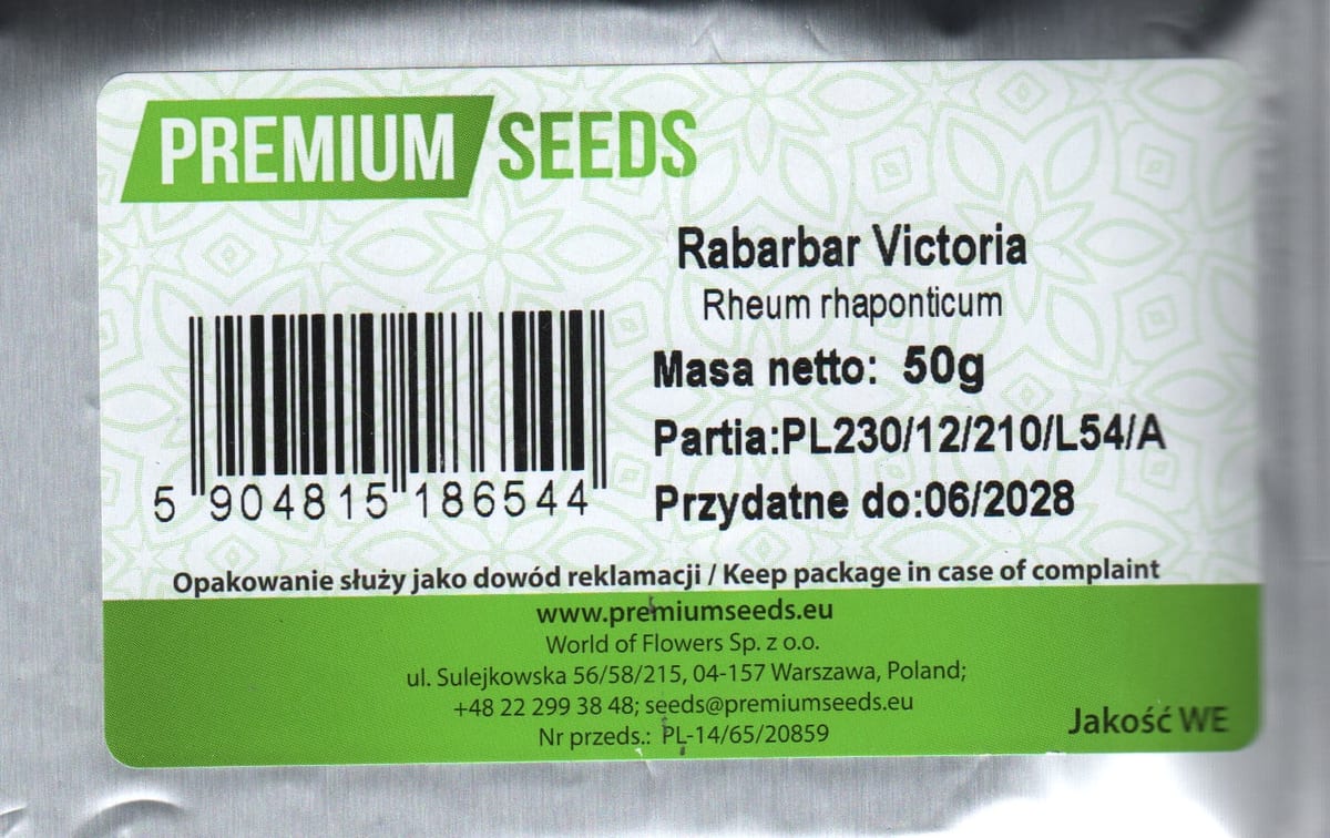 Rabarber "Victoria" 50 grammi