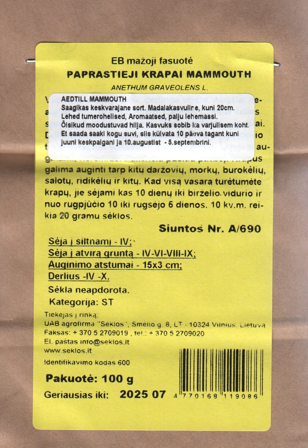 Aedtill "Mammoth" 100 grammi